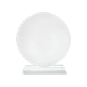 Cristal mediano de forma circular con Soporte, para sublimar tamaño: 12*12*2cm