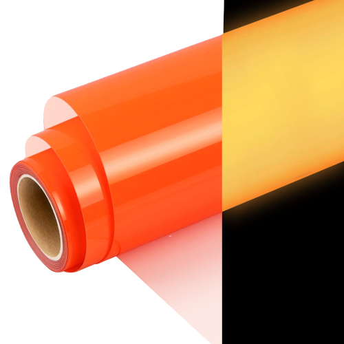 Vinilo luminoso de transferencia de calor (corte textil) Naranja