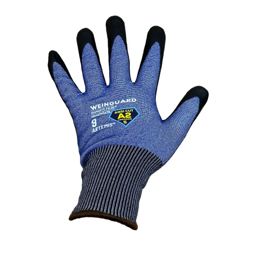 Guantes de Trabajo azul recubierto de Nitrilo, corte A2 Talla 9