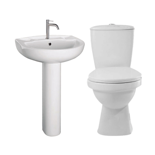 Kit para baño con lavamanos de pedestal