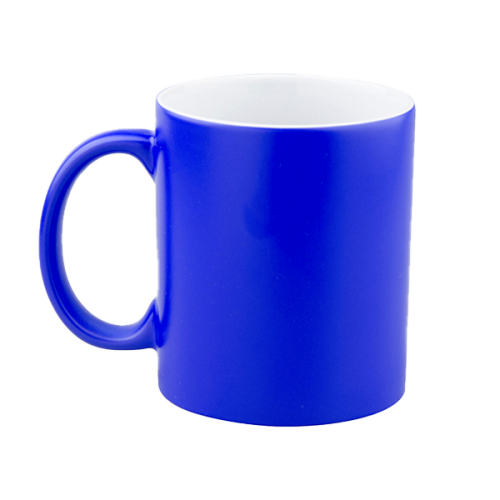 Taza 11 oz fluorescente de color  azul para sublimar