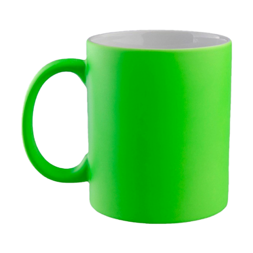 Taza 11 oz fluorescente de color Verde para sublimar