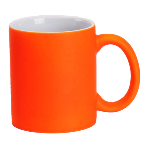 Taza 11 oz fluorescente de color Naranja para sublimar