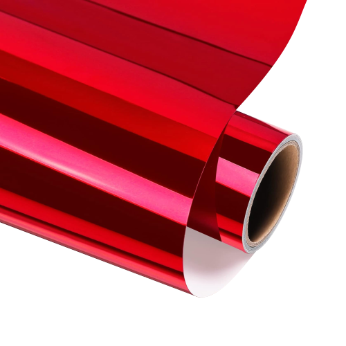 Vinilo de corte textil acabado metálico de transferencia de calor rojo 0,50m*25m