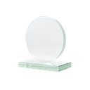 Cristal chico de forma circular con soporte, para sublimar size: 10*10*2cm