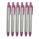 Bolígrafo sublimable blanco y rosado de tinta negra