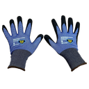 Guantes de Trabajo azul recubierto de Nitrilo, corte A2 Talla 8