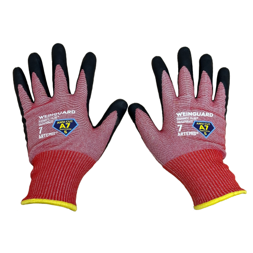 Guantes de Corte color rojo recubierto de nitrilo A7 Talla 8