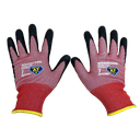 Guantes de Corte color rojo recubierto de nitrilo A7 Talla 8