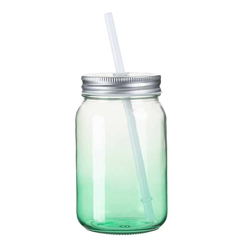 Vaso  sin asa para sublimación con degradado verde (de 15 Oz)