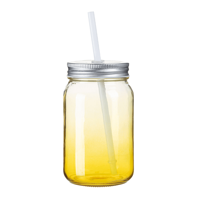 Vaso  sin asa para sublimación con degradado amarillo (de 15 Oz)