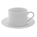 Taza de café con leche con plato (empaque individual)